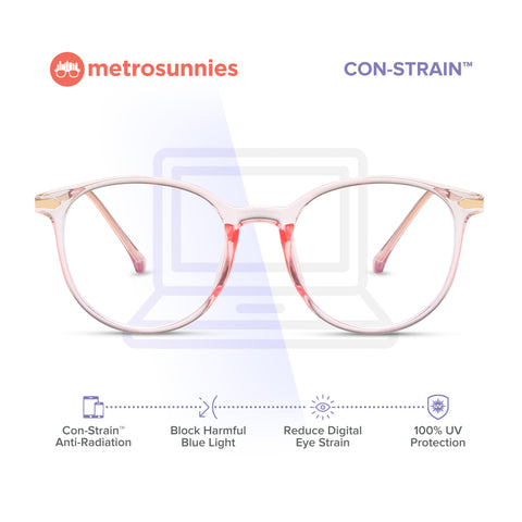 MetroSunnies Lulu Specs (Pink) / Con-Strain Blue Light / Versairy / Anti-Radiation Eyeglasses