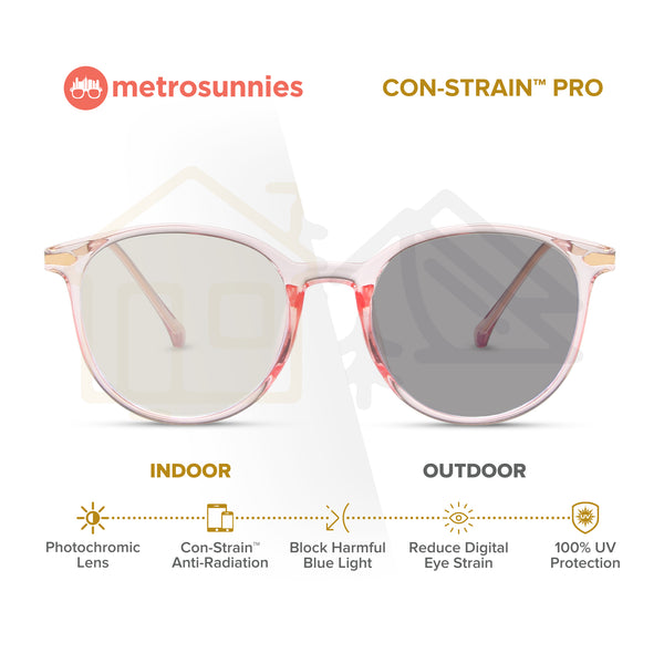 MetroSunnies Lulu Specs (Pink) / Con-Strain Blue Light / Versairy / Anti-Radiation Eyeglasses