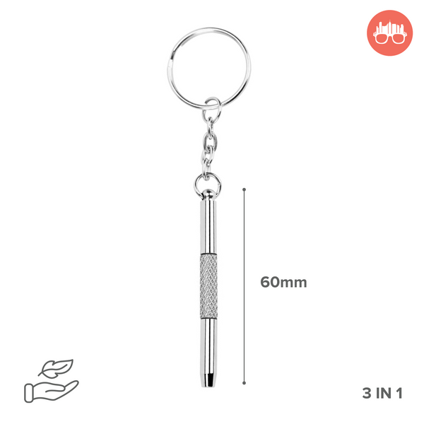 3 in 1 Mini Screwdriver with Keychain for Eyeglasses Sunglasses Watches Jewelry Electronics