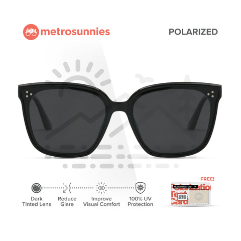 MetroSunnies Miranda Sunnies (Black) / Polarized Sunglasses UV400 / Oversized / Fashion Eyewear for Men and Women