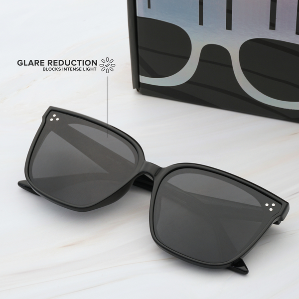 MetroSunnies Miranda Sunnies (Black) / Polarized Sunglasses UV400 / Oversized / Fashion Eyewear for Men and Women