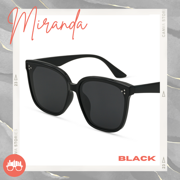 MetroSunnies Miranda Sunnies (Black) / Polarized Sunglasses UV400 / Oversized / Fashion Eyewear for Men and Women