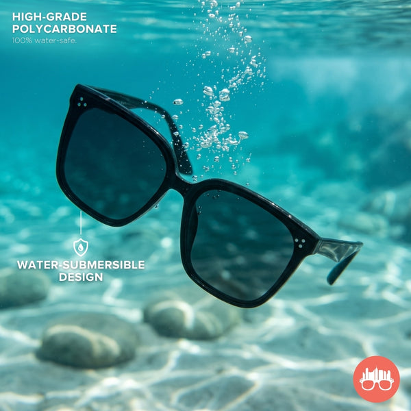 MetroSunnies Miranda Sunnies (Black) / Polarized Waterproof Sunglasses UV400 / Oversized / Fashion Eyewear for Men and Women