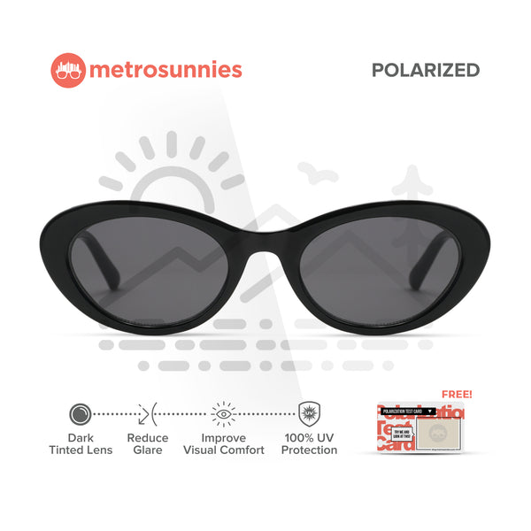 MetroSunnies Nara Sunnies (Black) / Polarized Sunglasses UV400 / Fashion Eyewear for Men and Women