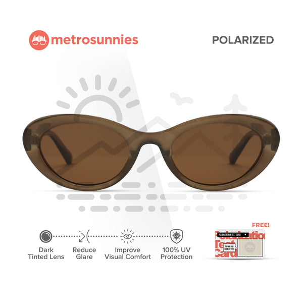 MetroSunnies Nara Sunnies (Brown) / Polarized Sunglasses UV400 / Fashion Eyewear for Men and Women