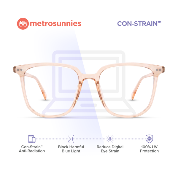 MetroSunnies Nori Specs / Anti Radiation Glasses for Women and Men / Eyeglasses Replaceable Lens / Blue Light Eyewear / Versairy TR90 Lightweight / Optical Frame