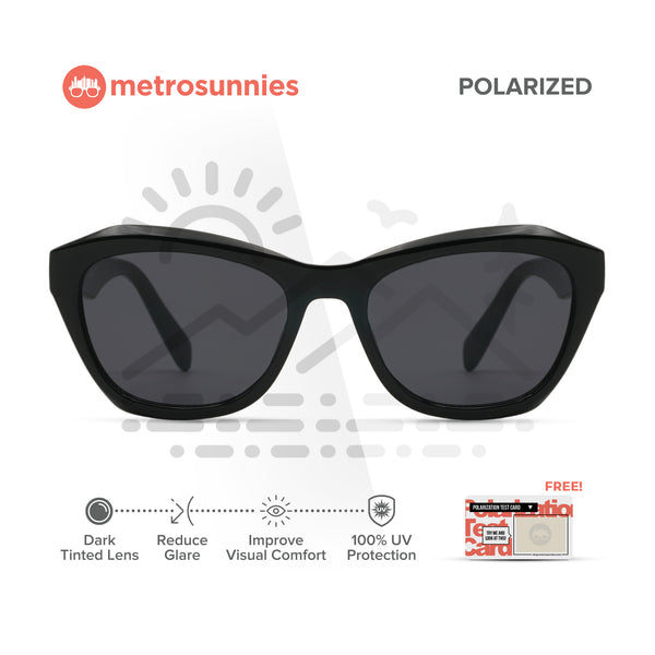MetroSunnies Odessa Sunnies (Black) / Polarized Sunglasses UV400 / Fashion Eyewear for Men and Women