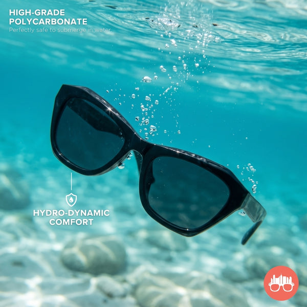 MetroSunnies Odessa Sunnies (Black) / Polarized Waterproof Sunglasses UV400 / Fashion Eyewear for Men and Women