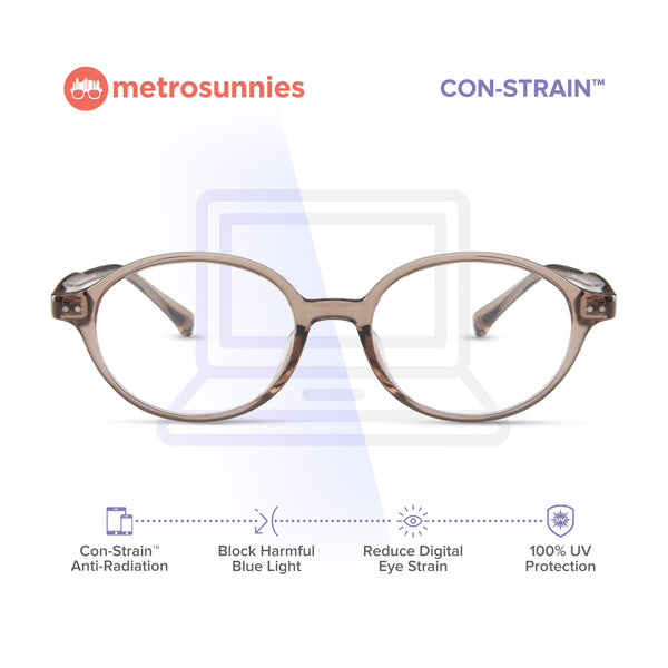 MetroSunnies Oliver Specs (Nude) Con-Strain Anti Radiation Replaceable Lens Eyeglasses Women Men Blue Light Sunnies Eyewear