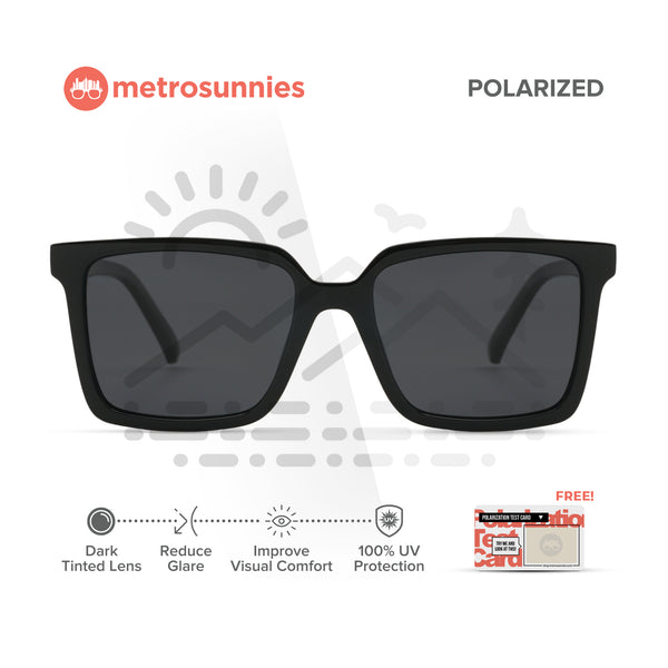 MetroSunnies Oryn Sunnies (Black) / Polarized Sunglasses UV400 / Fashion Eyewear for Men and Women