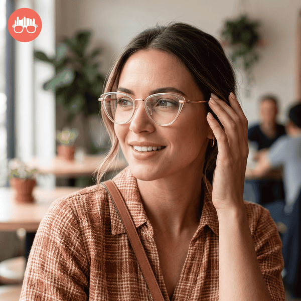 MetroSunnies Ravenna Cat Eye Eyeglasses Con-Strain Anti-Radiation Photochromic in Clear Eyewear