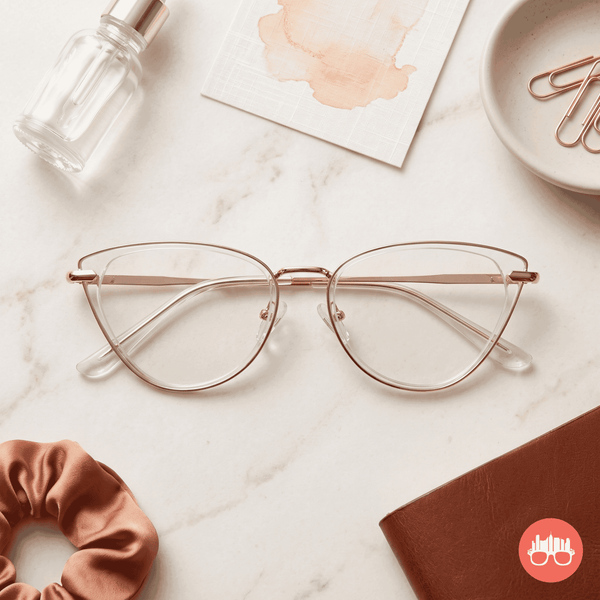 MetroSunnies Ravenna Cat Eye Eyeglasses Con-Strain Anti-Radiation Photochromic in Clear Eyewear