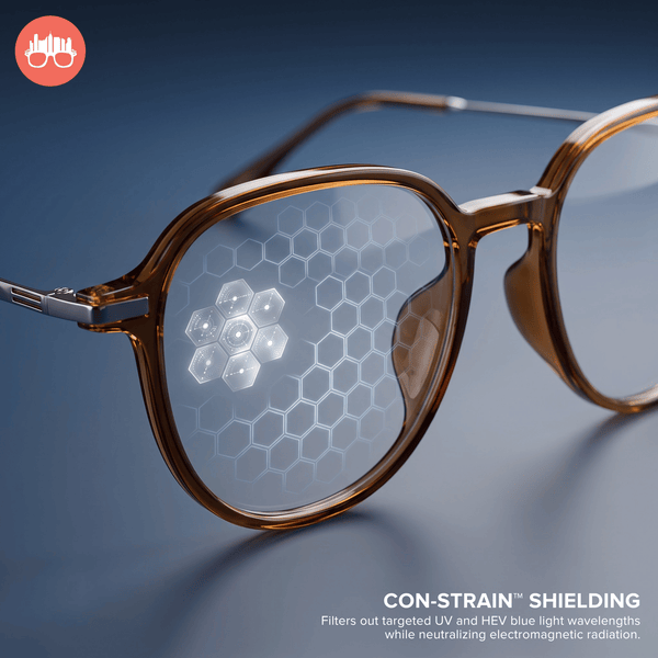 MetroSunnies Regina Specs (Nude) Con-Strain Anti Radiation Eyeglasses Women Men Blue Light Eyewear