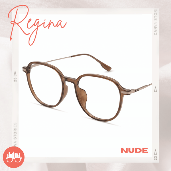 MetroSunnies Regina Specs (Nude) Con-Strain Anti Radiation Eyeglasses Women Men Blue Light Eyewear