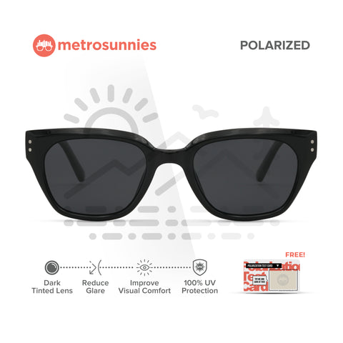 MetroSunnies Riley Sunnies (Black) / Polarized Sunglasses UV400 / Fashion Eyewear for Men and Women