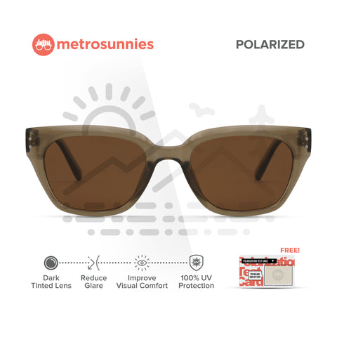 MetroSunnies Riley Sunnies (Brown) / Polarized Sunglasses UV400 / Fashion Eyewear for Men and Women