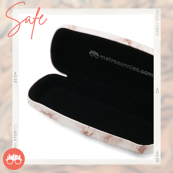 MetroSunnies Safe Hard Case Holder (Brown) / Eyewear Case Holder for Sunnies and Specs