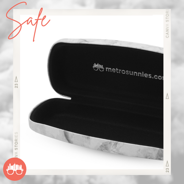 MetroSunnies Safe Hard Case Holder (Gray) / Eyewear Case Holder for Sunnies and Specs