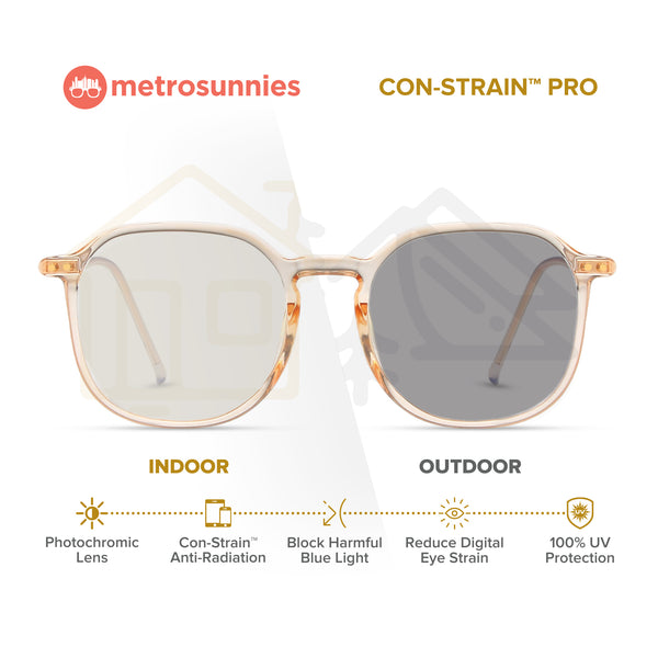 MetroSunnies Shannon Specs (Champagne) / Replaceable Lens / Eyeglasses for Men and Women