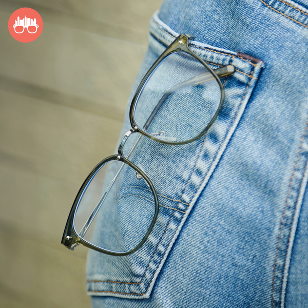 MetroSunnies Shelby Specs (Moss) Con-Strain Anti Radiation Replaceable Lens Eyeglasses Women Men Blue Light Eyewear