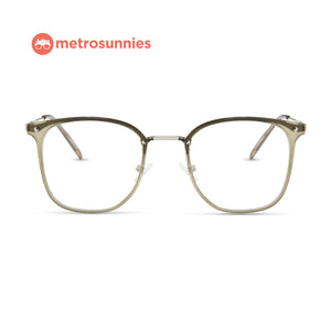MetroSunnies Shelby Specs (Moss) Con-Strain Anti Radiation Replaceable Lens Eyeglasses Women Men Blue Light Eyewear