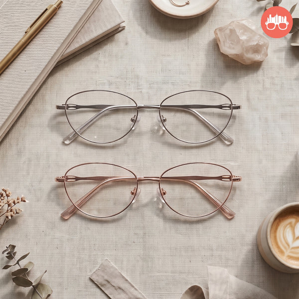 MetroSunnies Sonny Oval Cat Eye Metal Eyeglasses Con-Strain Anti-Radiation Photochromic Specs
