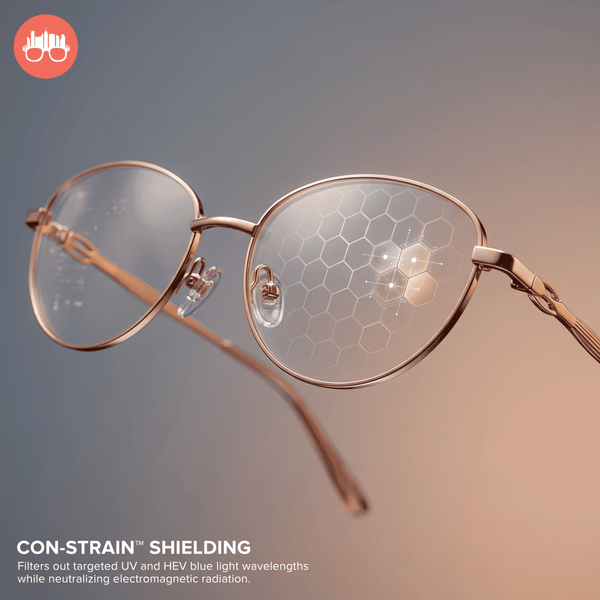 MetroSunnies Sonny Oval Cat Eye Metal Eyeglasses Con-Strain Anti-Radiation Photochromic Specs