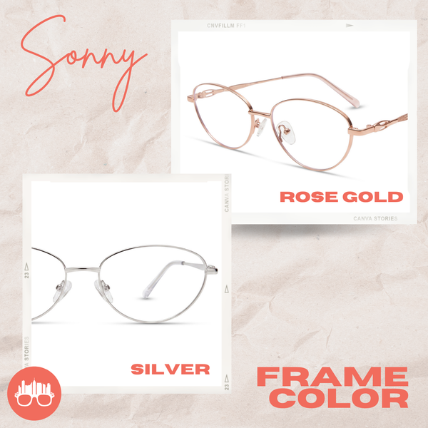 MetroSunnies Sonny Oval Cat Eye Metal Eyeglasses Con-Strain Anti-Radiation Photochromic Specs