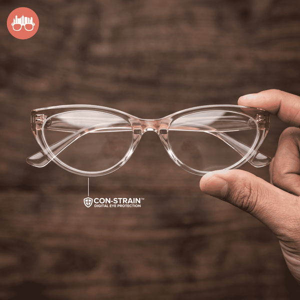 MetroSunnies Vega Cat Eye Con-Strain Anti-Radiation Photochromic Glasses Peach Crystal Gradient TR90