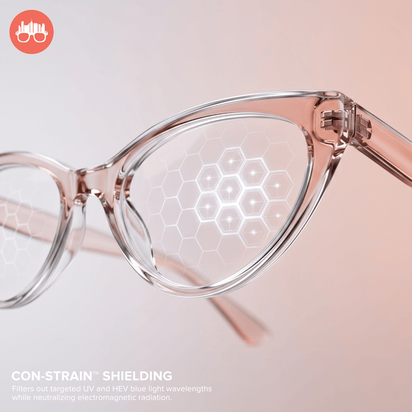 MetroSunnies Vega Cat Eye Con-Strain Anti-Radiation Photochromic Glasses Peach Crystal Gradient TR90