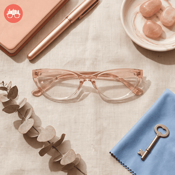 MetroSunnies Vega Cat Eye Con-Strain Anti-Radiation Photochromic Glasses Peach Crystal Gradient TR90