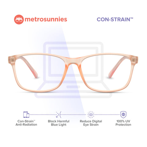 MetroSunnies Xavier Specs (Champagne) / Replaceable Lens / Versairy Ultralight Weight / Eyeglasses for Men and Women