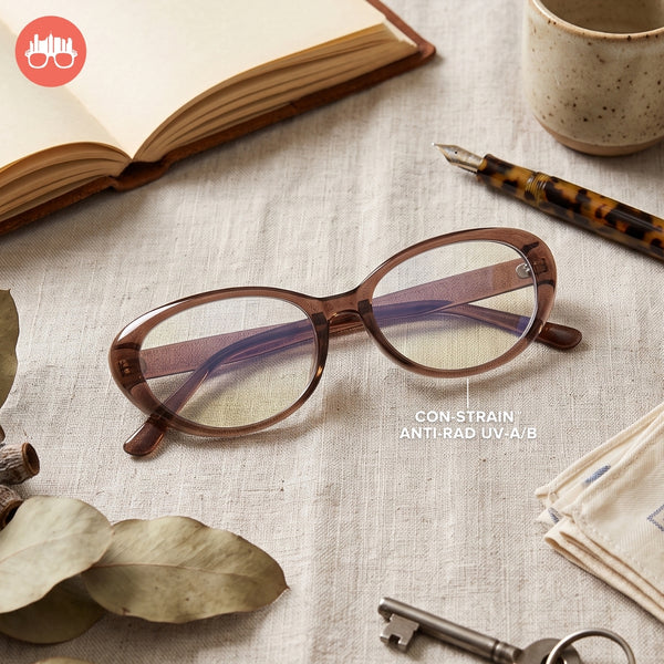 MetroSunnies Xyris Specs (Nude) Con-Strain Anti Radiation Replaceable Lens Eyeglasses Women Men Blue Light Eyewear