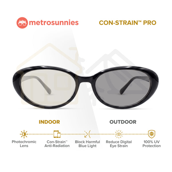 MetroSunnies Xyris Specs Con-Strain Anti Radiation Replaceable Lens Eyeglasses Women Men Blue Light Eyewear
