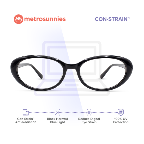 MetroSunnies Xyris Specs Con-Strain Anti Radiation Replaceable Lens Eyeglasses Women Men Blue Light Eyewear