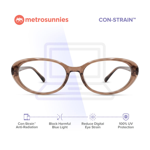 MetroSunnies Xyris Specs (Nude) Con-Strain Anti Radiation Replaceable Lens Eyeglasses Women Men Blue Light Eyewear