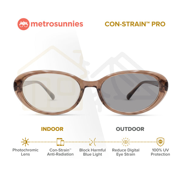 MetroSunnies Xyris Specs (Nude) Con-Strain Anti Radiation Replaceable Lens Eyeglasses Women Men Blue Light Eyewear
