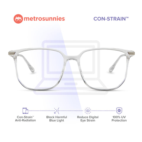 MetroSunnies Yuna Specs (Clear) Con-Strain Anti Radiation Eyeglasses Women Men Blue Light Eyewear
