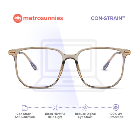 MetroSunnies Yuna Specs (Nude) Con-Strain Anti Radiation Eyeglasses Women Men Blue Light Eyewear