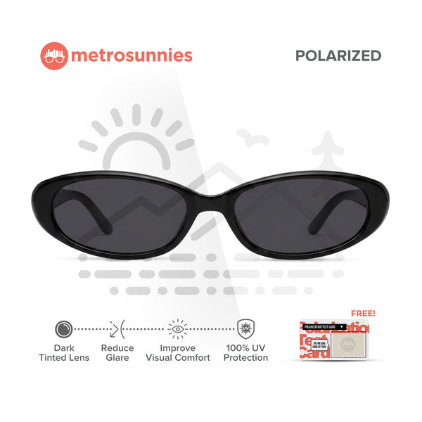 MetroSunnies Zenith Sunnies (Black) / Polarized Waterproof Sunglasses UV400 / Fashion Eyewear for Men and Women