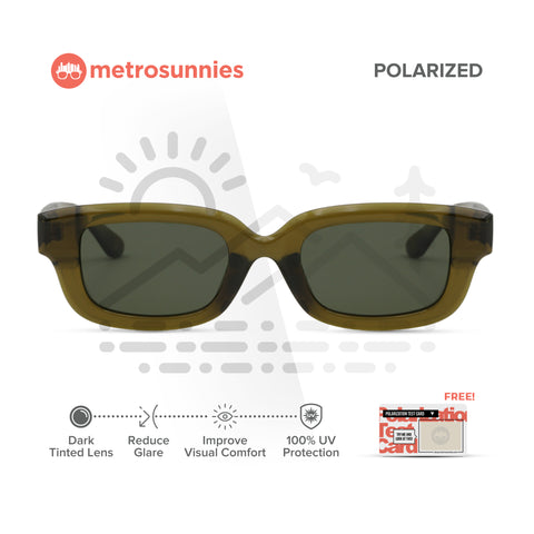 MetroSunnies Zola Sunnies (Moss) / Polarized Sunglasses UV400 / Fashion Eyewear for Men and Women