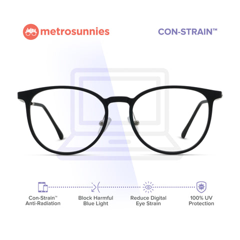 MetroSunnies Ace Specs (Black) / Con-Strain Blue Light / Versairy / Anti-Radiation Eyeglasses