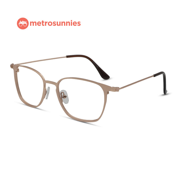 MetroSunnies Alexa Specs (Rose Gold) / Replaceable Lens / Eyeglasses for Men and Women