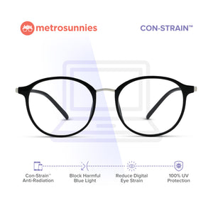 MetroSunnies Ally Specs (Black) / Con-Strain Blue Light / Versairy / Anti-Radiation Eyeglasses