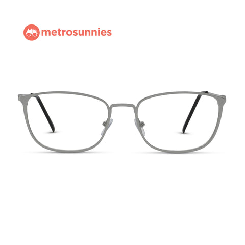 MetroSunnies Alonzo Specs (Silver) / Replaceable Lens / Eyeglasses for Men and Women