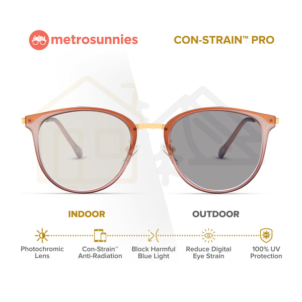MetroSunnies Annika Specs (Champagne) / Con-Strain Blue Light / Versairy / Anti-Radiation Eyeglasses