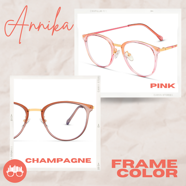 MetroSunnies Annika Specs (Champagne) / Con-Strain Blue Light / Versairy / Anti-Radiation Eyeglasses