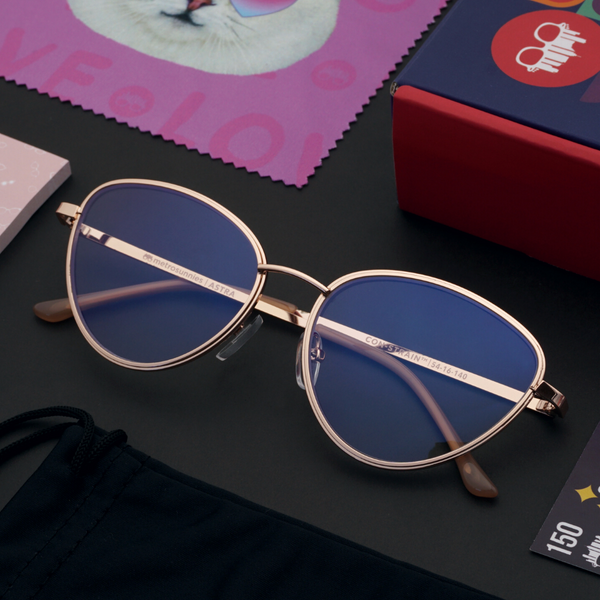 MetroSunnies Astra Specs (Rose Gold) / Replaceable Lens / Eyeglasses for Men and Women
