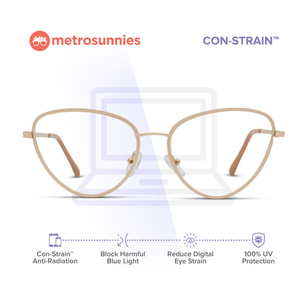 MetroSunnies Astra Specs (Rose Gold) / Replaceable Lens / Eyeglasses for Men and Women