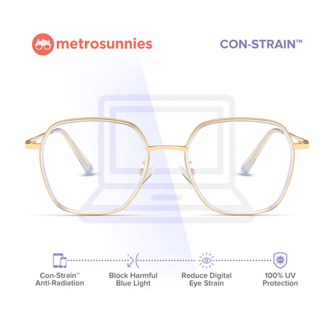 MetroSunnies August Specs (Clear) / Con-Strain Blue Light / Anti-Radiation Computer Eyeglasses